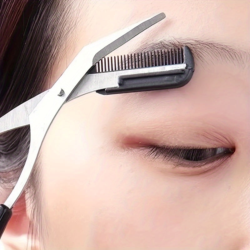 Precision Eyebrow Scissors with Mini Comb - Stainless Steel Brow Grooming Tool 6