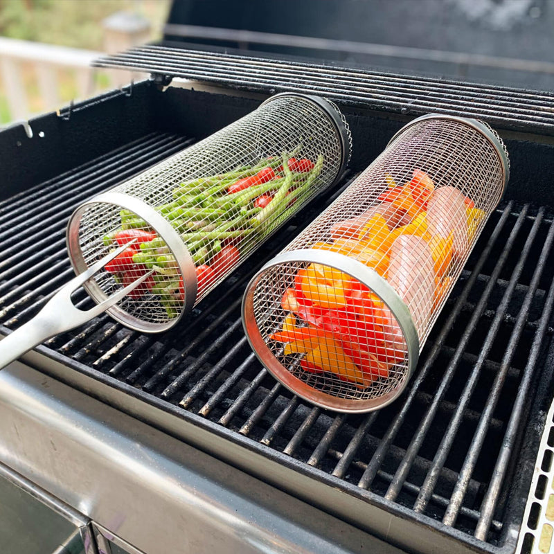 Premium Stainless Steel 360° Rotating Grill Basket for Fish and Veggies 3