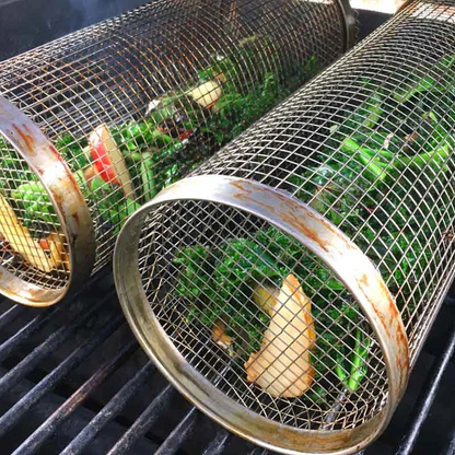 Premium Stainless Steel 360° Rotating Grill Basket for Fish and Veggies 5