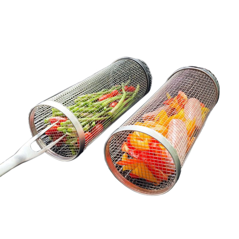 Premium Stainless Steel 360° Rotating Grill Basket for Fish and Veggies 8