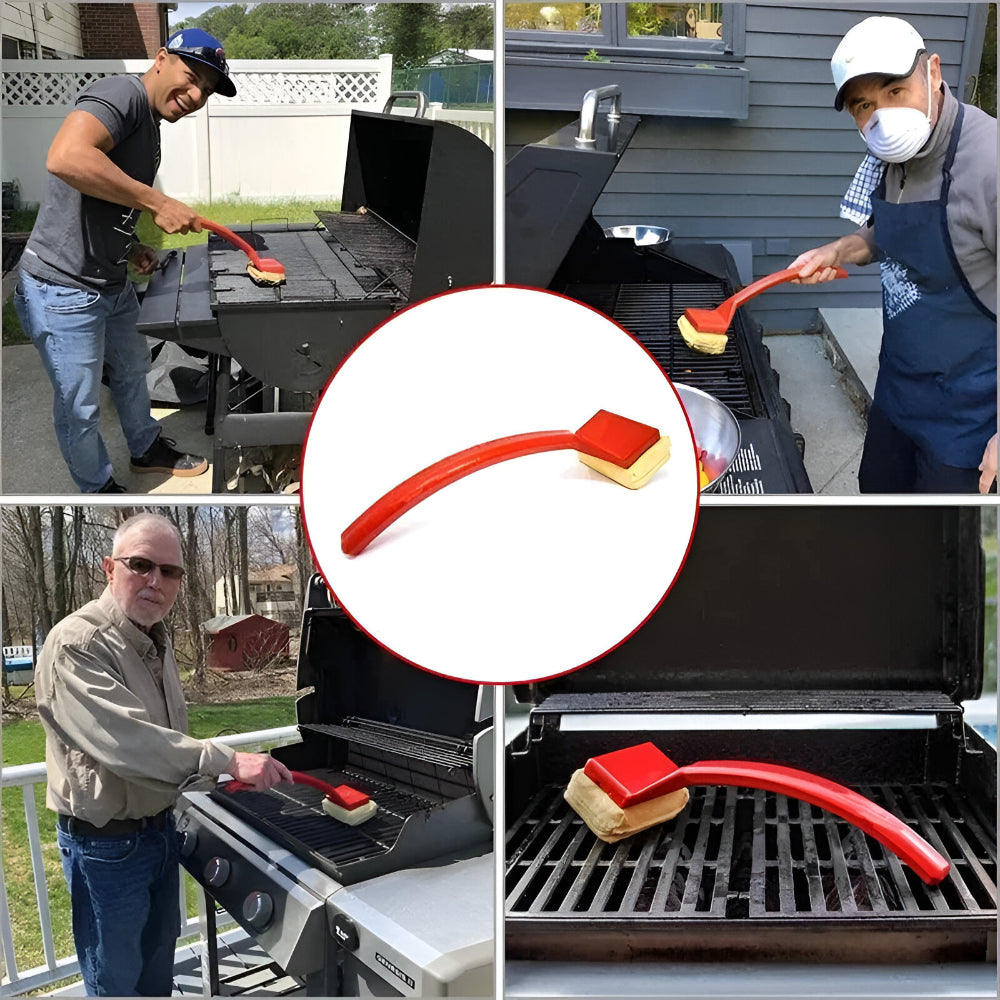 Premium Steam Grill Cleaner Brush - Non-Scratch BBQ Tool with Long Handle 3