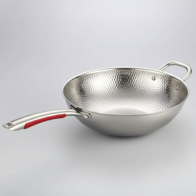 Premium Titanium Wok with Curved Base for Induction Cooking 0
