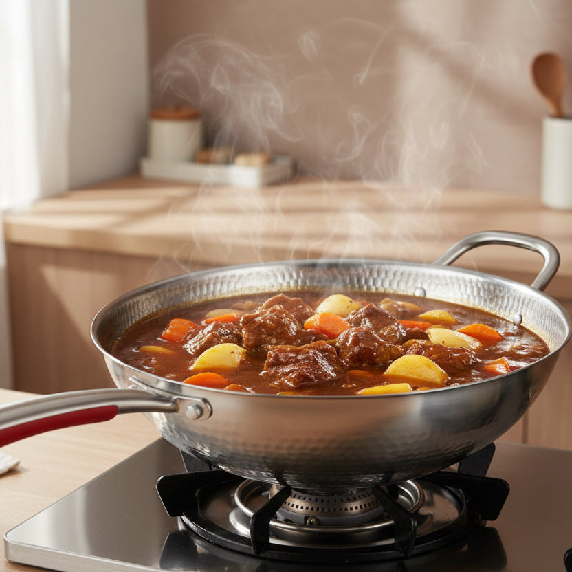 Premium Titanium Wok with Curved Base for Induction Cooking 3
