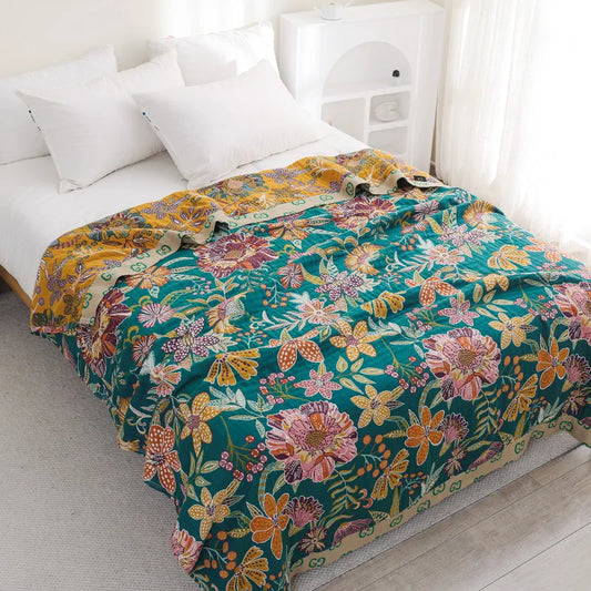 ROSEFIELD – Floral Gauze Blanket for Breathable Everyday Comfort