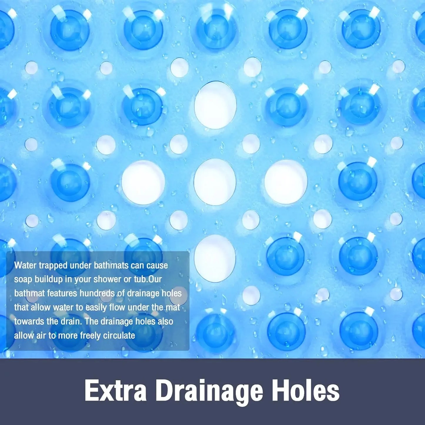 SUCTIONORA – Shower Safety Mat with Large Suction Cups for Stability