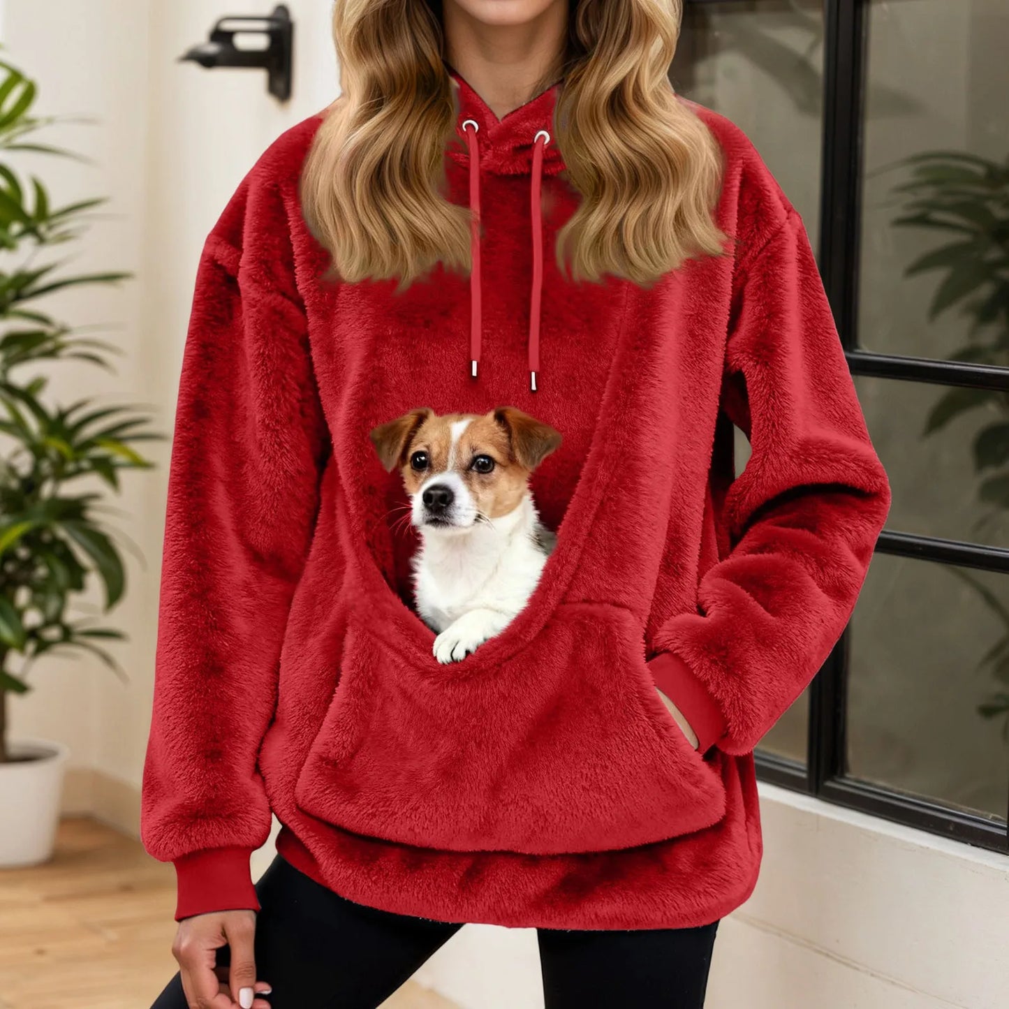 CUDDLECARRY – Fleece Hoodie with Front Pet Carrier Pocket