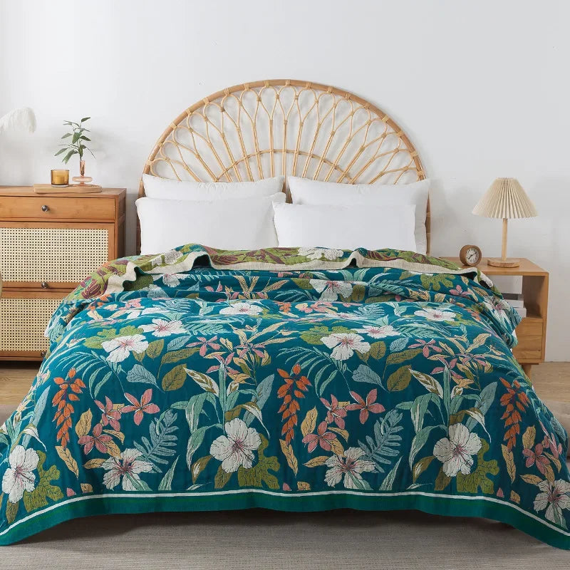 FLORABREEZE – Floral Blanket for Cooling Comfort and Elegant Home Decor