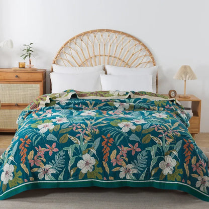 FLORABREEZE – Floral Blanket for Cooling Comfort and Elegant Home Decor