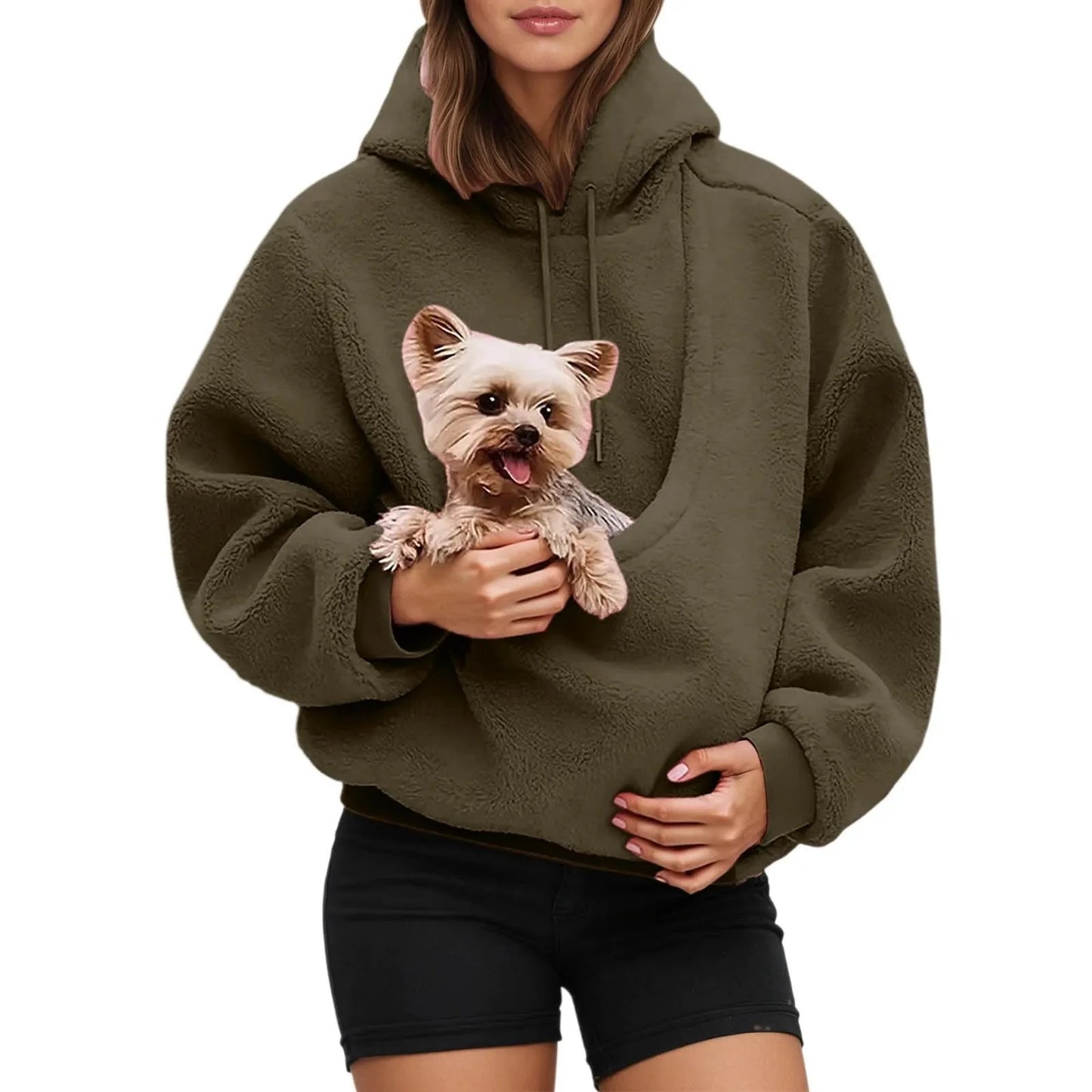 PUPPOUCH – Pet Carrier Hoodie with Front Pouch for Hands-Free Carry