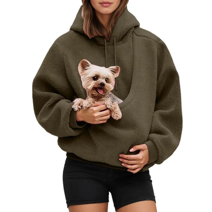 PUPPOUCH – Pet Carrier Hoodie with Front Pouch for Hands-Free Carry