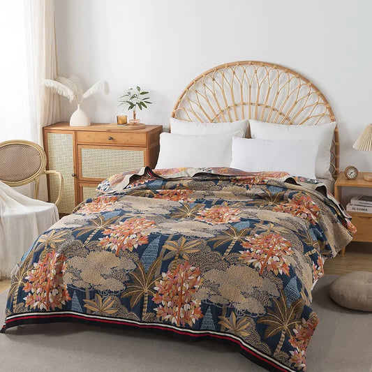 FLORABREEZE – Floral Blanket for Cooling Comfort and Elegant Home Decor