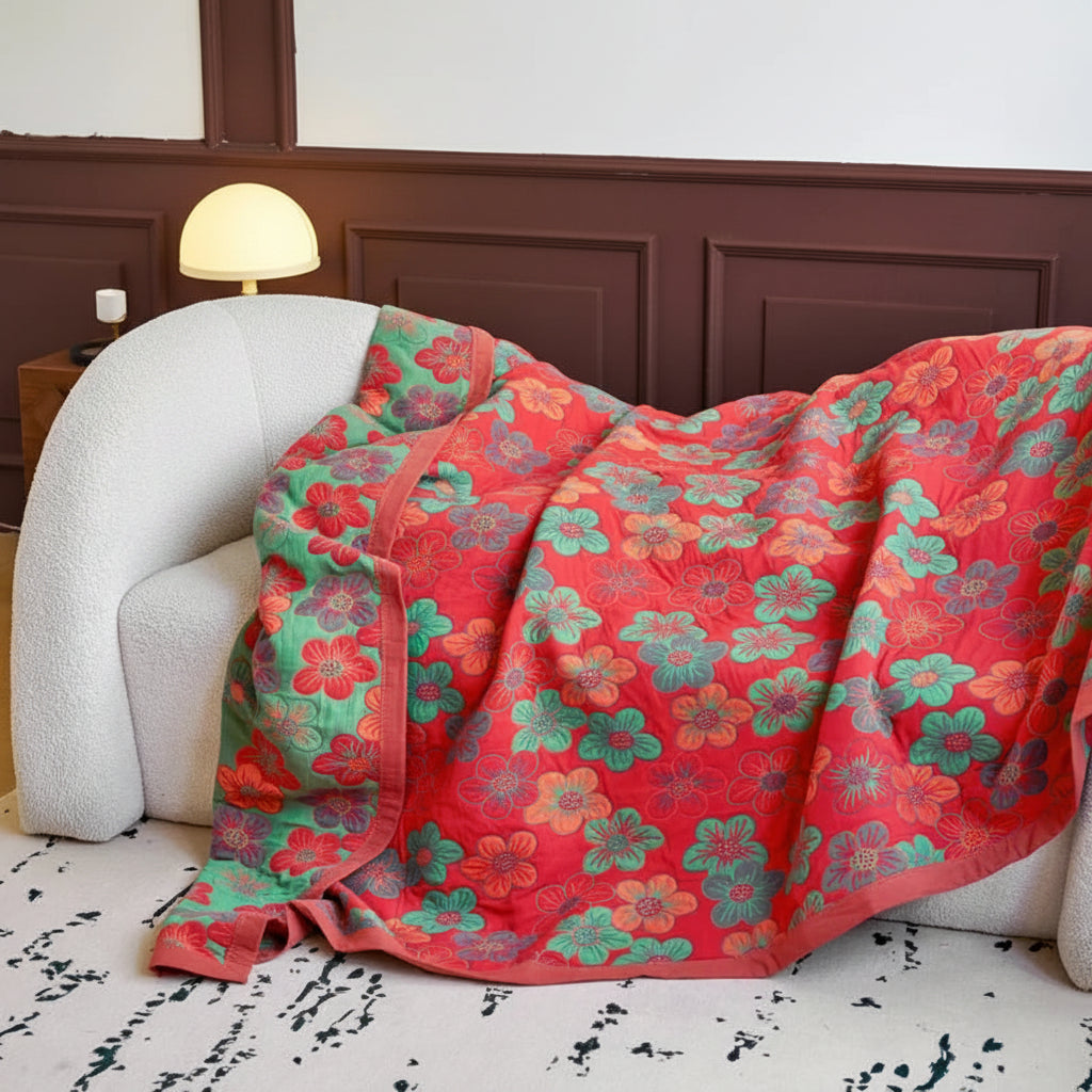 GARDENORA – Decorative Floral Blanket for Sofa, Bed, and Lounge Spaces