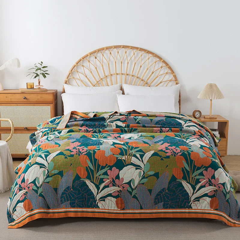 FLORABREEZE – Floral Blanket for Cooling Comfort and Elegant Home Decor