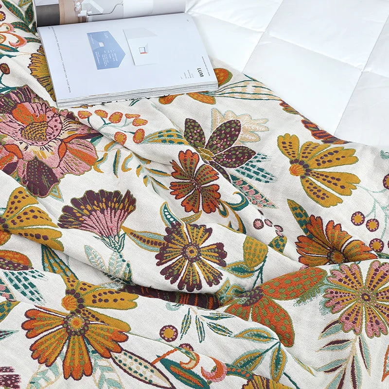 ROSEFIELD – Floral Gauze Blanket for Breathable Everyday Comfort
