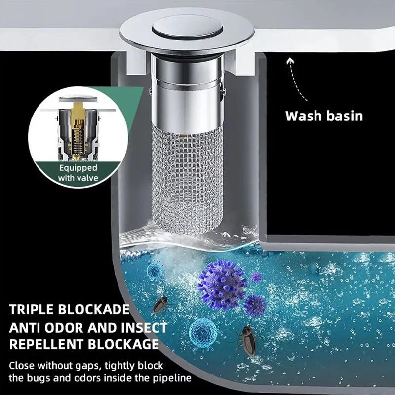 BOUNCEDRAIN – Stainless Steel Drain Core for Everyday Sink Protection