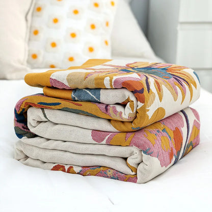 BUTTERFLORA – Boho Floral Throw Blanket with Elegant Butterfly Tapestry Design