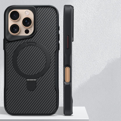 TITANVAULT – Carbon Fiber Magnetic Phone Case with Metal Stand