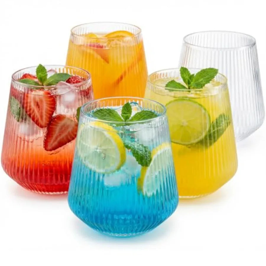 GOLDSPARK – Stemless Glass – Gold Rim Plastic Party Drinkware