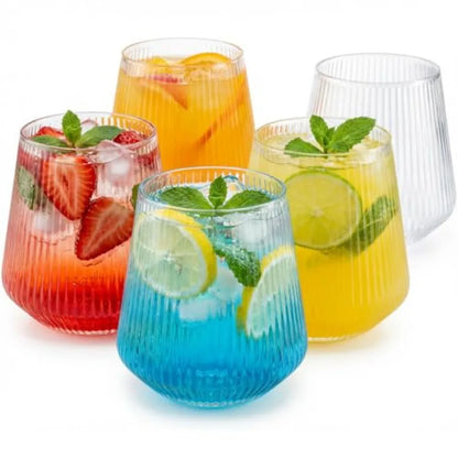 GOLDSPARK – Stemless Glass – Gold Rim Plastic Party Drinkware