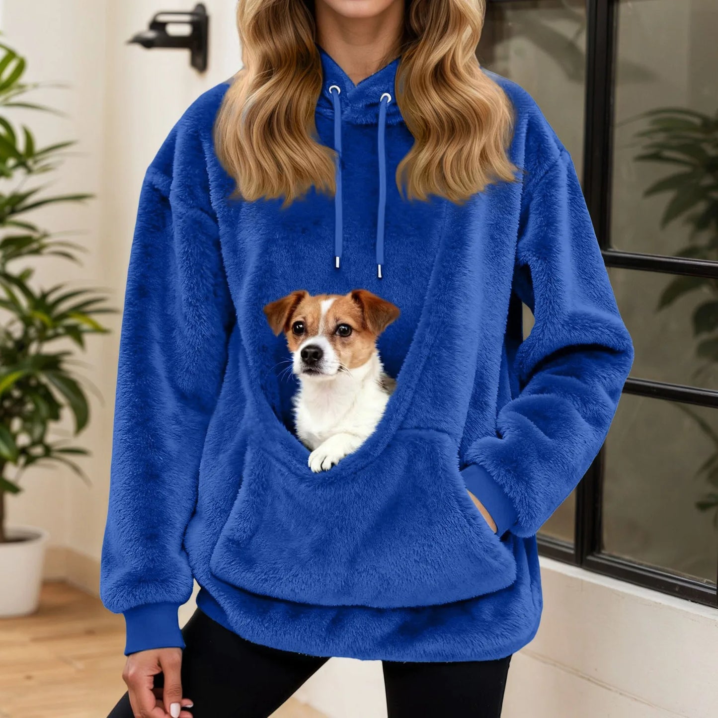 CUDDLECARRY – Fleece Hoodie with Front Pet Carrier Pocket