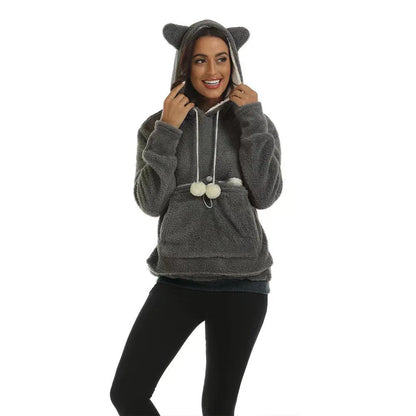 PAWPOUCH – Unisex Cat Lover Hoodie with Pet Carry Pocket