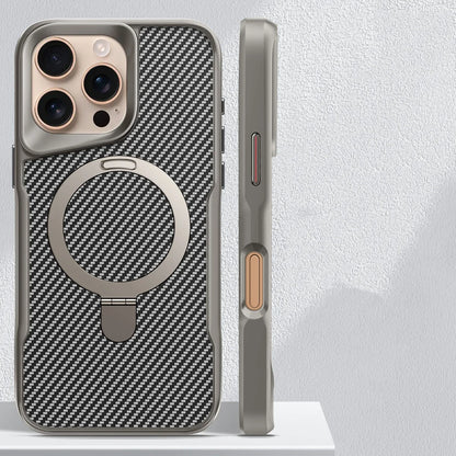 TITANVAULT – Carbon Fiber Magnetic Phone Case with Metal Stand