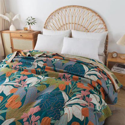 FLORABREEZE – Floral Blanket for Cooling Comfort and Elegant Home Decor