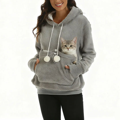 PAWPOUCH – Unisex Cat Lover Hoodie with Pet Carry Pocket