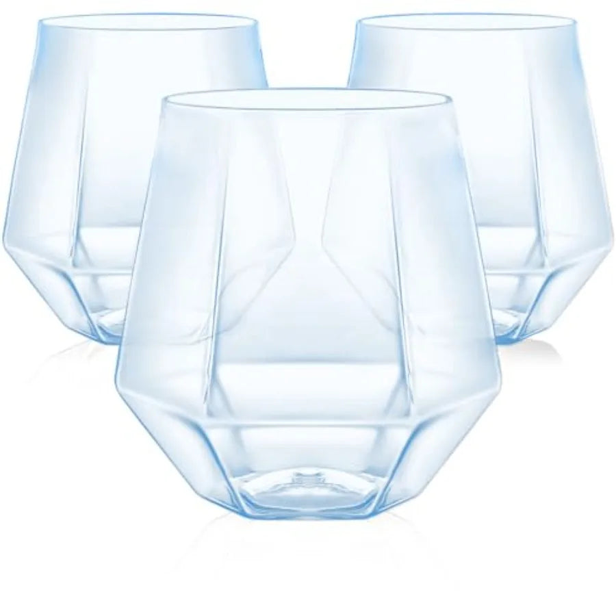 GOLDSPARK – Stemless Glass – Gold Rim Plastic Party Drinkware