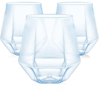 GOLDSPARK – Stemless Glass – Gold Rim Plastic Party Drinkware