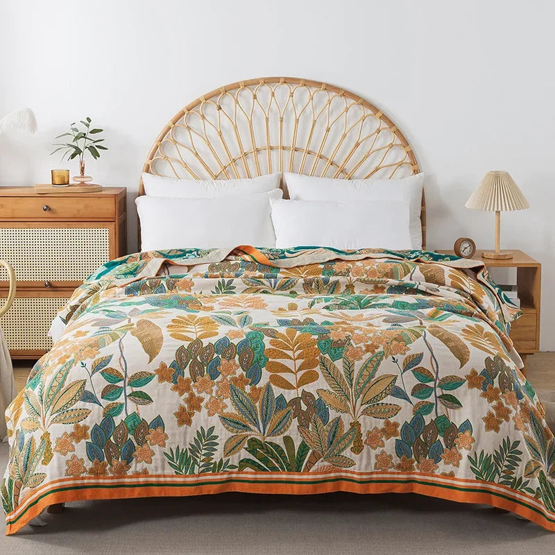 FLORABREEZE – Floral Blanket for Cooling Comfort and Elegant Home Decor
