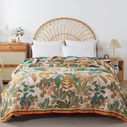 FLORABREEZE – Floral Blanket for Cooling Comfort and Elegant Home Decor