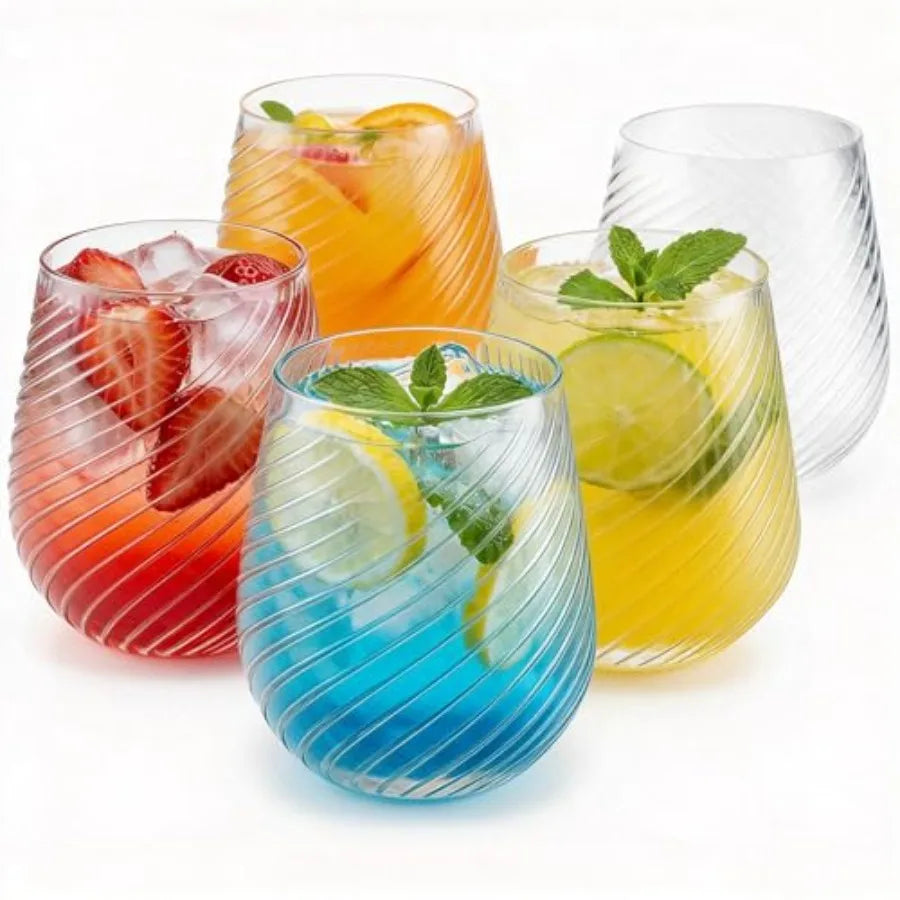 GOLDSPARK – Stemless Glass – Gold Rim Plastic Party Drinkware