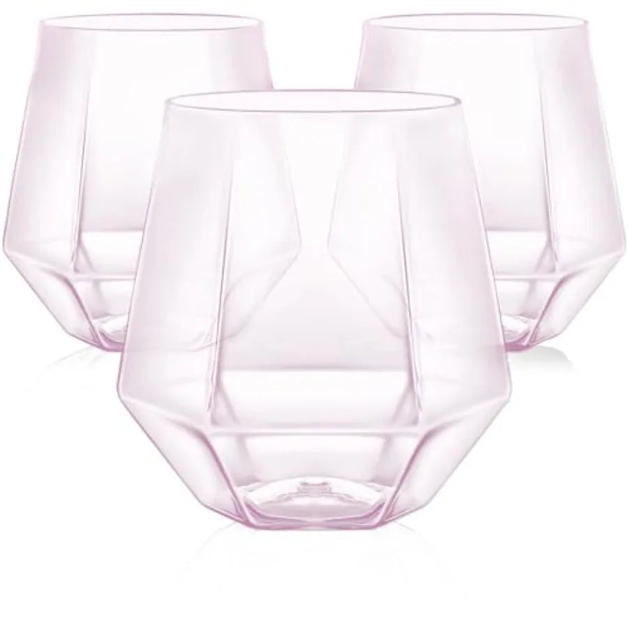 GOLDSPARK – Stemless Glass – Gold Rim Plastic Party Drinkware