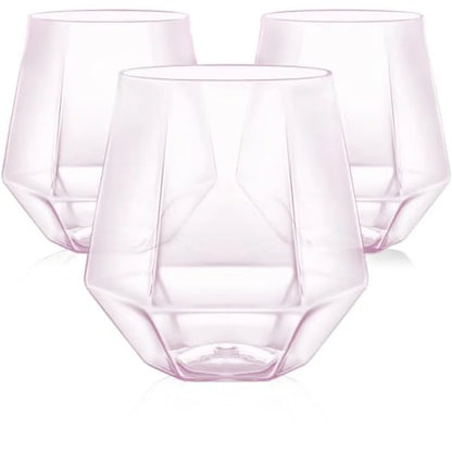 GOLDSPARK – Stemless Glass – Gold Rim Plastic Party Drinkware