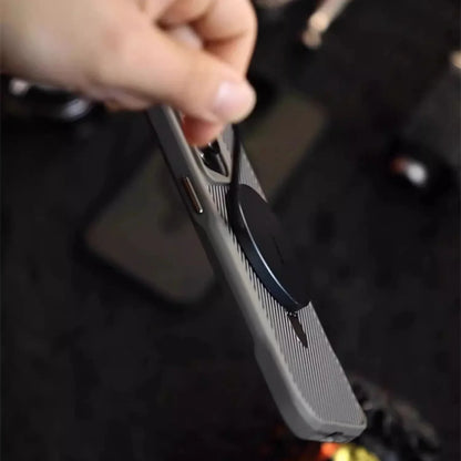 TITANVAULT – Carbon Fiber Magnetic Phone Case with Metal Stand
