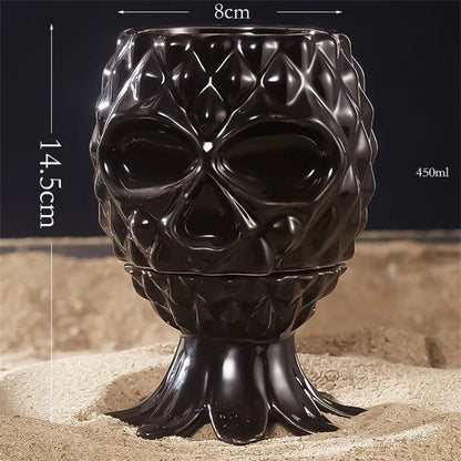 SKULLTIKI – Cocktail Glass – Artistic Ceramic Wine & Cocktail Cup