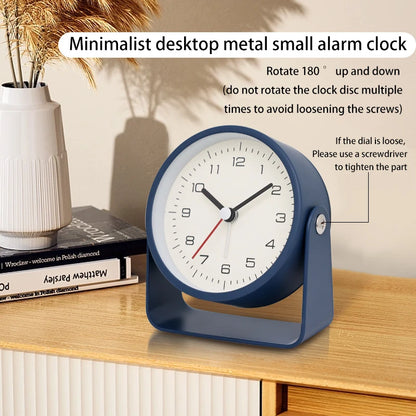 MINIQT – Creative Minimalist Metal Quartz Desk Alarm Clock