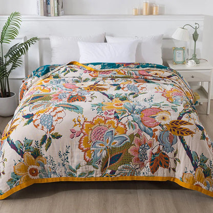 FLORABREEZE – Floral Blanket for Cooling Comfort and Elegant Home Decor