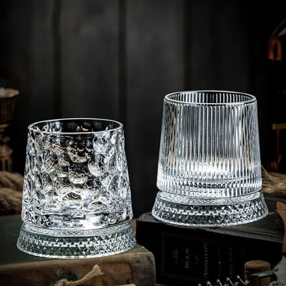 SPINCRYSTAL – Rotating Whiskey Glass Set for Entertaining and Conversation