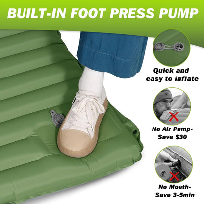 CLOUDCAMP – Extra-Thick Self-Inflating Sleeping Pad for Outdoor Hike Comfort