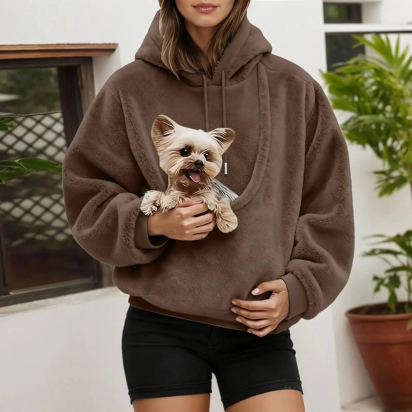 PUPPOUCH – Pet Carrier Hoodie with Front Pouch for Hands-Free Carry