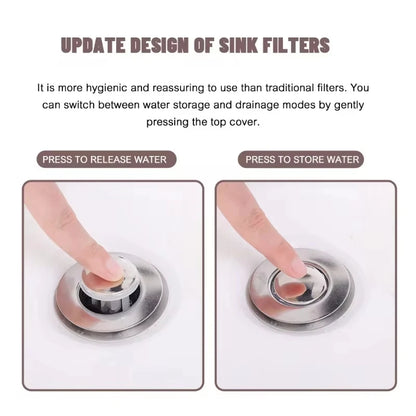 POPDRAIN – Anti Odor Pop Up Sink Stopper with Hair Catcher