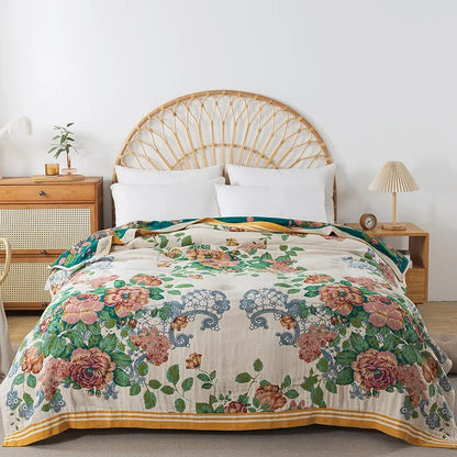 FLORABREEZE – Floral Blanket for Cooling Comfort and Elegant Home Decor