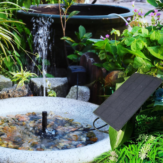 SOLAQUA - 6-in-1 Solar Fountain with 4 Interchangeable Nozzles for Garden & Pond 3