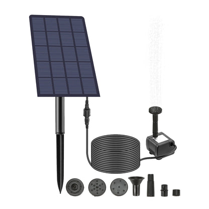 PONDRISE – 6-in-1 Solar Fountain with 4 Nozzles for Garden & Pond