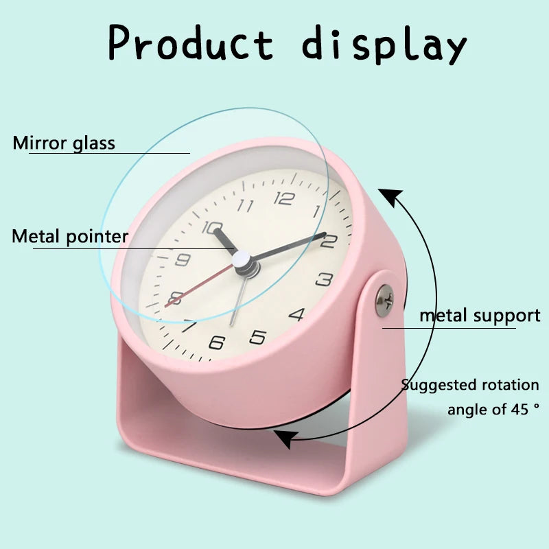 MINIQT – Creative Minimalist Metal Quartz Desk Alarm Clock