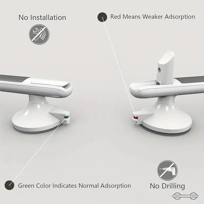 STABILINOVA – No Drill Grab Bar with Powerful Suction and Secure Hold