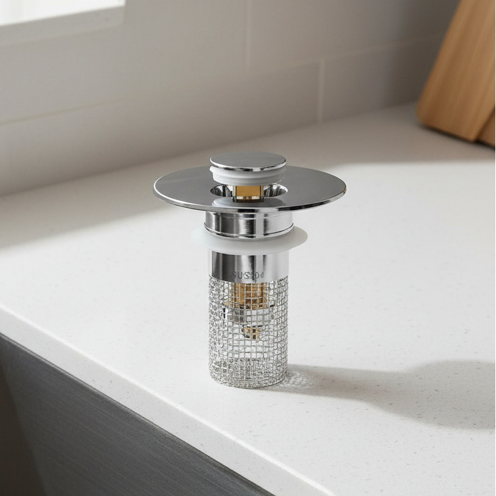 SINKSHIELD – Durable Drain Stopper for Bathroom Sink and Shower Protection