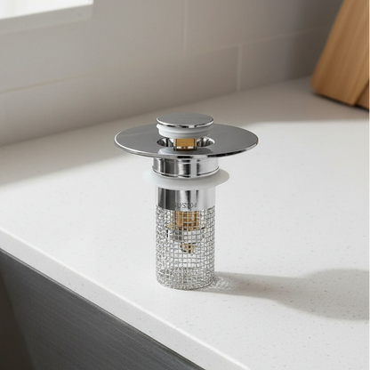 SINKSHIELD – Durable Drain Stopper for Bathroom Sink and Shower Protection